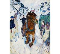 Edvard Munch Galloping Horse Cropped Art Print Canvas Premium Wall Decor Poster Mural