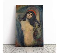 Edvard Munch Madonna | Canvas Wall Art Print | Framed & Ready to Hang Picture | Modern Home Decor for Living Room, Bedroom, Kitchen or Office | 24x16 Inches