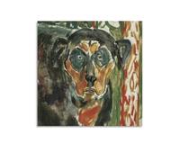 Edvard Munch Poster Head of A Dog Paintings Posters(1) Artworks Picture Print Poster Wall Art Painting Canvas Decor Home Posters 16x16inch(40x40cm)