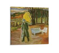 Edvard Munch Poster Self-Portrait in The Garden, Ekely Paintings Posters Posters Wall Art Painting Canvas Prints Decor Poster Artworks 12x12inch(30x30cm)