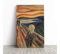 Edvard Munch The Scream Canvas Print | Gallery Wrapped 30mm Frame Wall Art | 20x14 inches | Ready to Hang | Modern Picture | Living Room Bedroom Lounge Office