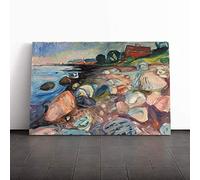 Edvard Munch The Shore with a Red House Canvas Print | Gallery Wrapped 30mm Frame Wall Art | 30x20 inches | Ready to Hang | Modern Picture | Living Room Bedroom Lounge Office