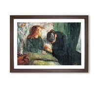 Edvard Munch The Sick Child (2) Framed Print | A2 Walnut Framed Wall Art | Ready to Hang | Modern Nature Picture | Living Room Bedroom Lounge Office