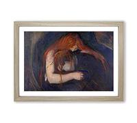 Edvard Munch The Vampire Framed Print | A2 Oak Framed Wall Art | Ready to Hang | Modern Horror Picture | Living Room Bedroom Lounge Office