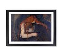 Edvard Munch The Vampire Framed Print | A2 Oak Framed Wall Art | Ready to Hang | Modern Horror Picture | Living Room Bedroom Lounge Office