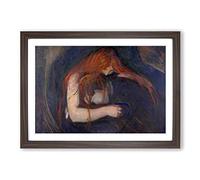 Edvard Munch The Vampire Framed Print | A2 Walnut Framed Wall Art | Ready to Hang | Modern Horror Picture | Living Room Bedroom Lounge Office