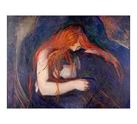 Edvard Munch Vampire 1895 Large Art Print Poster Wall Decor Premium Mural