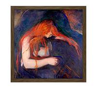 Edvard Munch Vampire 1895 Square Wooden Framed Wall Art Print Picture 16X16 Inch
