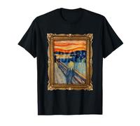 Edvard Munch's The Scream Painting in Antique Frame T-Shirt
