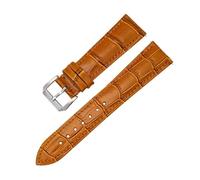 EDVENA 12 13 14 15 16 17 18 19 21 20 22 24mm Genuine Leather Strap Men Women Quick Release Smart Watch Band Bracelet(Light brown,12mm)