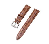 EDVENA 12-24mm Genuine Leather Watchbands Bracelet Black Red Brown Watch Strap For Women Men Wrist Band(Light brown,13mm)