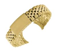 EDVENA 13 17 18 19 20 21 22mm Watch Band Strap 316L Stainless Steel Tone Rose Gold Silver Watchband Oyster Bracelet Compatible With Dayjust(Gold,19mm)