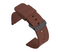 EDVENA 14mm 16mm 18mm 19mm 20mm 21mm 22mm 24mm Quick Release Soft Silicone Watch Band Rubber Waterproof Bracelet Replacement(Brown black,18mm)