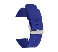 EDVENA 14mm 16mm 18mm 19mm 20mm 21mm 22mm 24mm Quick Release Soft Silicone Watch Band Rubber Waterproof Bracelet Replacement(Royal blue silver,22mm)