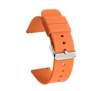 EDVENA 14mm 16mm 18mm 19mm 20mm 21mm 22mm 24mm Quick Release Soft Silicone Watch Band Universal Rubber Waterproof Bracelet Replacement(Orange silver,19mm)