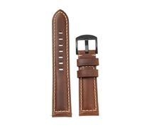 EDVENA 18mm 20mm 22mm 24mm 26mm Quick Release Vintage Oil Wax Leather Watch Strap Waterproof Band Accessories Pin Buckle With Tool(Light Brown,24mm)