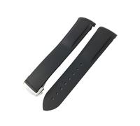 EDVENA 19/20/21mm 22mm Curved End Rubber Silicone Watch Band Compatible With Compatible With Omega Speedmaster Seamaster 300 Planet Ocean 600 Hamilton Strap (Color : Black, Size : 21mm)