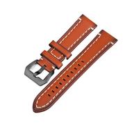 EDVENA Cow Leather Watch Band 18mm 20mm 22mm 24mm Vintage Watch Strap Silver Buckle Bracelet Accessories Compatible With Panerai Compatible With Fossil Watchband(Tan,18mm silver buckle)