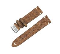 EDVENA Genuine Cow Leather Watchband 18mm 20mm 22mm 24mm Stainless Steel Pin Buckle Watch Strap Replacement For Men Women(G-Green,24mm)