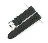 EDVENA Genuine Leather Watch Band 18mm 20mm 22mm 24mm Breathable Porous Wristband Watch Bracelet Handmade Stitching For Men Watchstrap(Green,19mm)