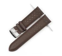 EDVENA Genuine Leather Watch Band 18mm 20mm 22mm 24mm Breathable Porous Wristband Watch Bracelet Handmade Stitching For Men Watchstrap(Light coffee,20mm)
