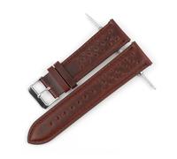 EDVENA Genuine Leather Watch Band 18mm 20mm 22mm 24mm Breathable Porous Wristband Watch Bracelet Handmade Stitching For Men Watchstrap(Coffee,19mm)