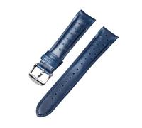 EDVENA Genuine Leather Watch Band Curved End Strap 20mm 22mm Oil Wax Cowhide Bracelet For Seiko Men's Watchband Universal Accessories(Blue,20mm)