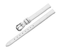 EDVENA Genuine Leather Watch Band For Style Watchband Women's Small Size Thin Soft Comfortable Strap Red 7 8 9 10mm Wristband(White-Steel,8mm)