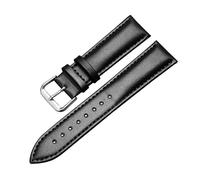 EDVENA Genuine Leather Watch Bands Strap 12 13 14 15 16 17 18 19 20 21 22 23 24mm Men Band Straps(Black,20mm)