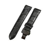 EDVENA Genuine Leather Watch Strap Compatible With Tissot T035 Men Soft Comfortable Curved Wristband Butterfly Clasp Watchband 22 23 24mm(Black-Black-B1,23mm)