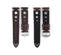 EDVENA Handmade Genuine Leather Watchband 20mm 22mm 24mm Vintage First Layer Cowhide Watch Strap Bracelet Replacement For Men(Dark coffee,22mm)