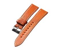 EDVENA Handmade Head Layer Cowhide Leather Strap 18MM 20MM 22MM, Italian Cowhide Leather Blue Black Brown Vintage Men's Watch Bracelet(D Silver buckle,18mm)