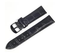 EDVENA Leather Watch Strap 18mm 20mm 22mm 24mm Watchband Compatible with Women Men Accessories Solid Buckle Black Brown(Black Black,12mm)