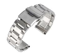EDVENA Metal Strap Stainless Steel Bracelet Compatible With Seiko Watch Luxury Buckle For SEIKO Wristband 19mm 21mm 25mm 18mm 20mm 22mm 24mm(Silver-no logo,22mm)