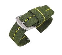 EDVENA Nylon strap 18mm 20mm 22mm 24mm woven elastic strap compatible with Seiko quick release wristband(Orange white-Silver,22mm)