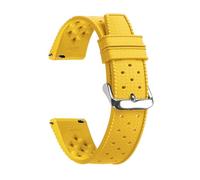 EDVENA Quick Release Silicone Watch Strap 18mm 20mm 22mm Compatible With Smart Rubber Watch Strap(Yellow,18mm,Silver Buckle)