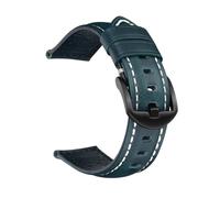 EDVENA Quick Release Watch Band 18mm 20mm 22mm 24mm 26mm Genuine Leather Strap Retro Oil Wax Cowhide Leather Wrist Bracelet(Blue (black buckle),26mm)