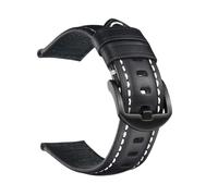 EDVENA Quick Release Watch Band 18mm 20mm 22mm 24mm 26mm Genuine Leather Strap Retro Oil Wax Cowhide Leather Wrist Bracelet(Black (black buckle),22mm)