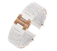 EDVENA Rubber Watchband Silicone Wristband Bracelet Rose Gold Buckle Compatible With Armani AR5905 AR5906 AR5919 AR5920 20 23mm Watch Band Strap(Color:White-Rose,Size:20mm)