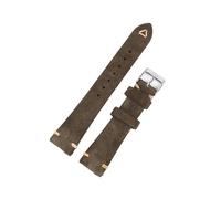 EDVENA Soft Suede Leather Watch Band 20mm 22mm Blue Brown Grey Green Watch Straps Quick Release Watch Bands Replacement Silver Buckle(Smoky green,20mm)