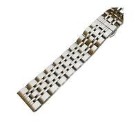 EDVENA Solid Metal Watchbands Bracelet Polished Silver Black Gold Stainless Steel Watch Band Strap 18mm 19mm 20mm 21mm 22mm 23mm 24mm(Silver,22mm)