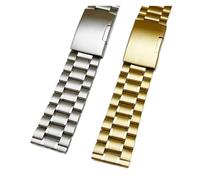 EDVENA Stainless Steel Watch Band Strap 18mm 20mm 22mm Universal Metal Watchbands Bracelet Compatible With SAMSUNG Compatible With Huawei(Gold,18mm)