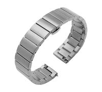 EDVENA Stainless Steel Watchbands Silver 16mm 18mm 20mm 22mm Universal Metal Watch Band Strap Wrist Bracelet Compatible With Huawei Compatible With Samsung Galaxy(Silver,22mm)