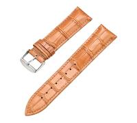 EDVENA Universal Leather Strap 12/13/14/15/16/17/18/19/20/21/22/23/24/26mm Men Women Quick Release Butterfly Buckle Watch Band(Light Brown,14mm)