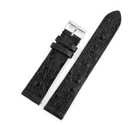 EDVENA Vintage Genuine Leather Watchband 16MM-24MM Straps Ostrich Pattern Quick Release Watch Strap Bracelets Watch Accessories(Black,18mm)