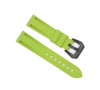 EDVENA Waterproof Silicone Rubber Watch Strap 20mm 22mm 24mm Stainless Steel Silver Black Buckle Watchband Replacement Compatible with Panerai(Green-Black Buckle,22mm)