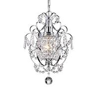 Edvivi Amorette Mini Chandelier Chrome Crystal Chandeliers, 1 Light Modern Elegant Glam Ceiling Light Fixture Chrome, Adjustable Hanging Lighting for Closet, Bedroom, Girls Room, Kitchen Island
