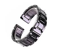 EDVTK35 14 15 16 17 18 19 20 21 22 23 24 Mm Luxury Ceramic Band White Black Rose Gold Men's Ladies Watch Strap Bracelet Belt(Black and black,23mm)