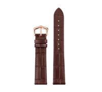 EDVTK35 15mm 17mm 18mm 20mm Genuine Leather Strap Men's Women's Quick Release Cowhide Watch Band(A-Brown rose gold,15mm)