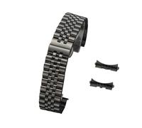 EDVTK35 16/18/20/22mm Compatible With Jubilee Solid Stainless Steel Watch Band Compatible With Rolex 12/13/14/17/19mm Flat Curved End Strap Bracelet Replacement(Black,16mm)